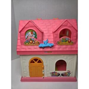 Fisher-Price Little People Happy Sounds Home Dollhouse Pink Roof 145 Working!